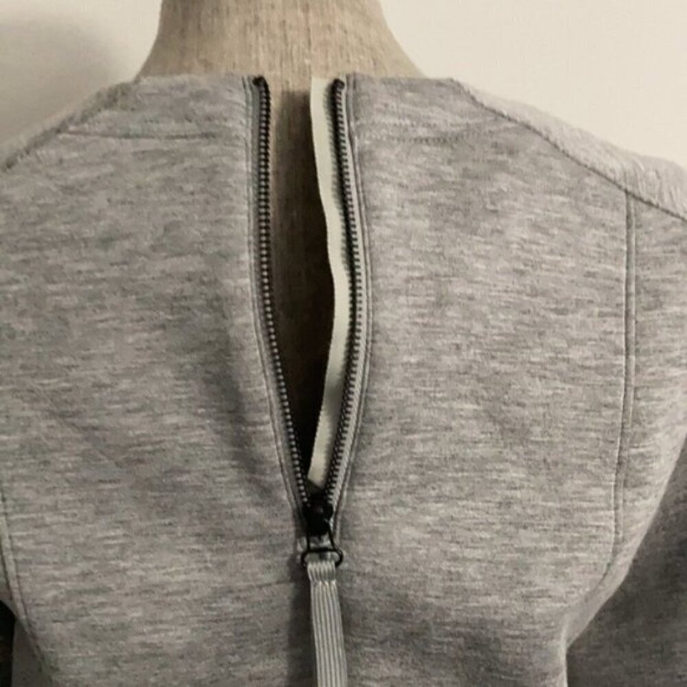 Helmut Lang Grey Modal Sweatshirt Zip Cuffs Back Zip Crew Neck Medium streetwear - Picture 8 of 13